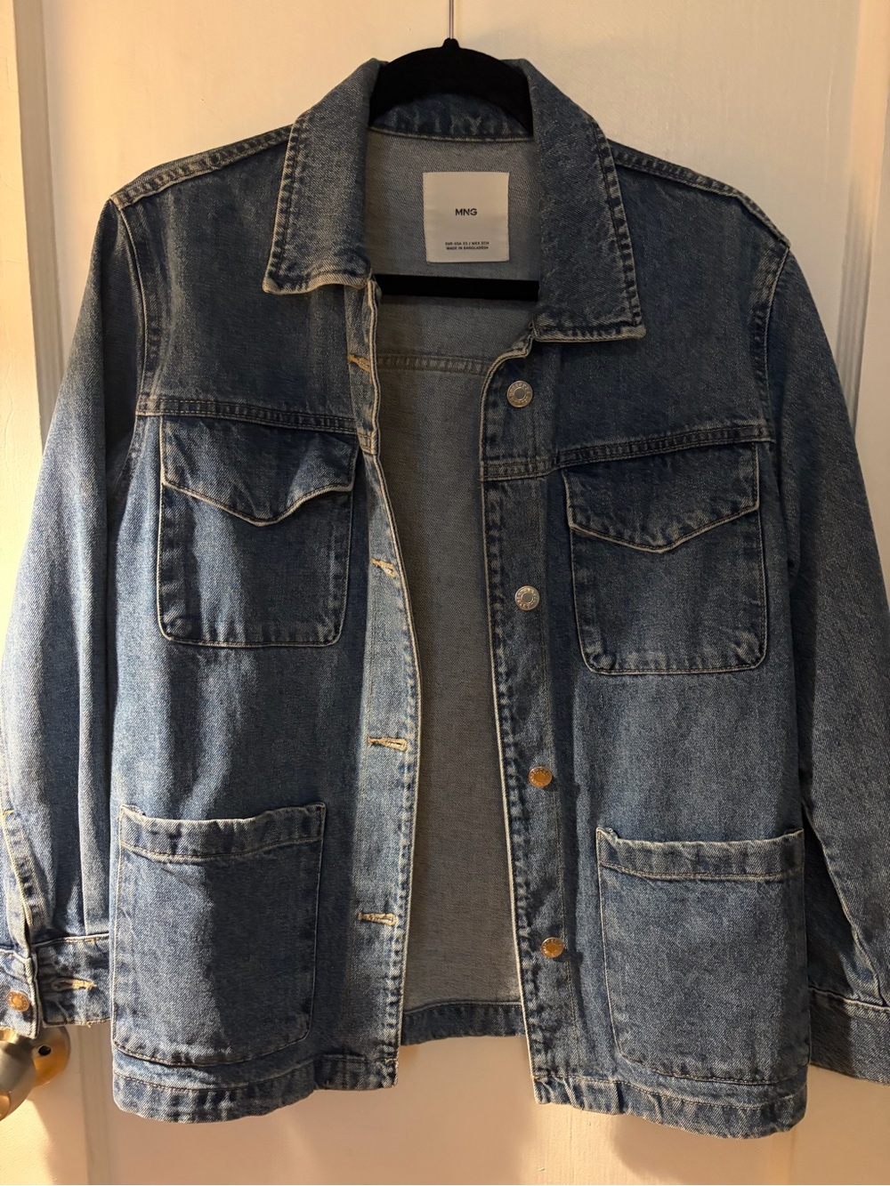 Mango Denim Jacket in Medium Blue
